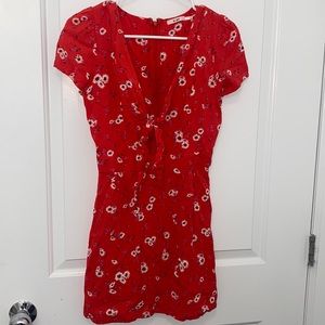Francesca’s summer dress - red with flowers and tie in front